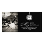 Fröhliches Schwarz-weißes Monogramm der Weihnachts Photo Karte