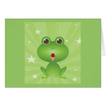 Frosch-amphibisch grüne Frosch-niedliches Cartoon- Grußkarten