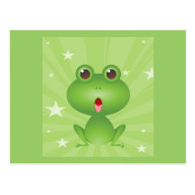 Frosch-amphibisch grüne Frosch-niedliches Cartoon- Postkarte