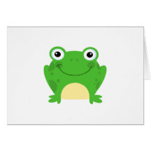 Frosch-Frosch-amphibisch grünes niedliches Cartoon Grußkarten