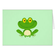 Frosch-Frosch-amphibisch grünes niedliches Cartoon Karten