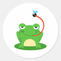Frosch-Frosch-amphibisch lustiges Wanzen-Cartoon-T Runder Sticker
