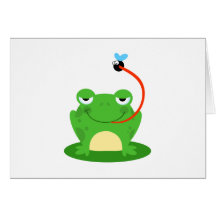 Frosch-Frosch-amphibisch lustiges Wanzen-Cartoon-T Grußkarten