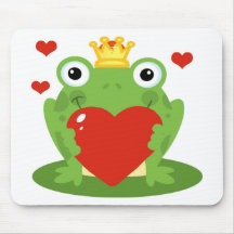 Frosch-König mit Herzen Mousepad