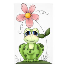 Frosch mit rosa Blume Personalisierte Druckpapiere