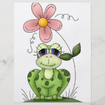 Frosch mit rosa Blume Vollfarbige Flyer