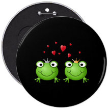 Frosch-Paare mit Herzen Anstecknadelbutton