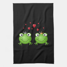 Frosch-Paare mit Herzen Küchenhandtuch