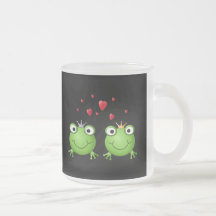 Frosch-Paare mit Herzen Kaffee Tassen