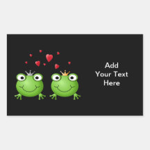 Frosch-Paare mit Herzen Rechteckige Sticker