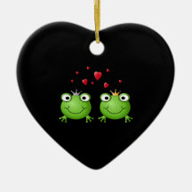 Frosch-Paare mit Herzen Weihnachtsornament