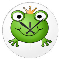 Frosch-Prinz. Glücklicher Frosch Wanduhr
