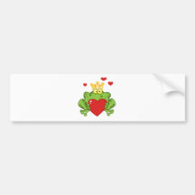 Frosch-Prinz Holding A Red Heart Autoaufkleber