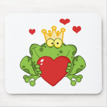 Frosch-Prinz Holding A Red Heart Mousepad
