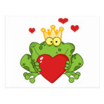 Frosch-Prinz Holding A Red Heart Postkarten