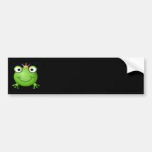 Frosch-Prinz. Lächelnder Frosch mit einer Krone Auto Sticker