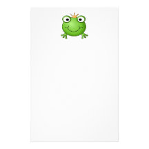 Frosch-Prinz. Lächelnder Frosch mit einer Krone Personalisiertes Druckpapier
