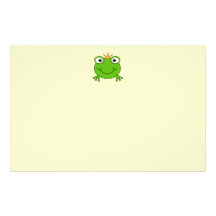 Frosch-Prinz. Lächelnder Frosch mit einer Krone Individuelles Druckpapier