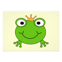 Frosch-Prinz. Lächelnder Frosch mit einer Krone Individuelle Einladung