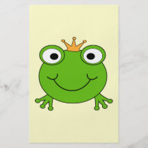Frosch-Prinz. Lächelnder Frosch mit einer Krone Bedruckte Flyer