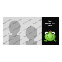 Frosch-Prinz. Lächelnder Frosch mit einer Krone Individuelle Photo Karten