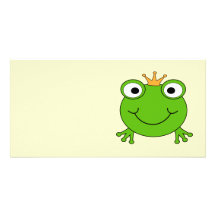 Frosch-Prinz. Lächelnder Frosch mit einer Krone Individuelle Photo Karten