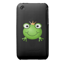 Frosch-Prinz. Lächelnder Frosch mit einer Krone iPhone 3 Hülle