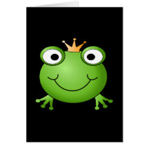 Frosch-Prinz. Lächelnder Frosch mit einer Krone Grußkarten