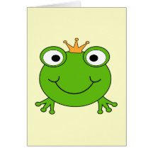 Frosch-Prinz. Lächelnder Frosch mit einer Krone Grußkarten