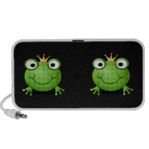 Frosch-Prinz. Lächelnder Frosch mit einer Krone Mobiler Speaker