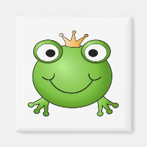 Frosch-Prinz. Lächelnder Frosch mit einer Krone Magnete