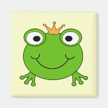 Frosch-Prinz. Lächelnder Frosch mit einer Krone Kühlschrankmagnete