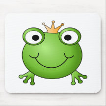 Frosch-Prinz. Lächelnder Frosch mit einer Krone Mousepads
