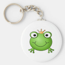 Frosch-Prinz. Lächelnder Frosch mit einer Krone Schlüsselanhänger