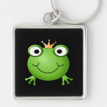 Frosch-Prinz. Lächelnder Frosch mit einer Krone Schlüsselanhänger