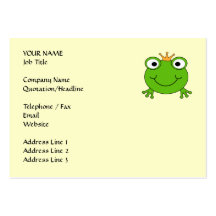 Frosch-Prinz. Lächelnder Frosch mit einer Krone Visitenkartenvorlagen