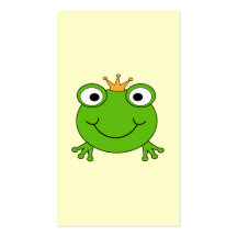 Frosch-Prinz. Lächelnder Frosch mit einer Krone Visitenkarten Vorlage