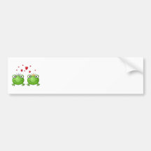 Frosch-Prinz und Frosch-Prinzessin, mit Herzen Auto Sticker