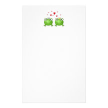 Frosch-Prinz und Frosch-Prinzessin, mit Herzen Personalisierte Druckpapiere