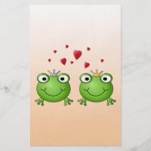 Frosch-Prinz und Frosch-Prinzessin, mit Herzen Vollfarbige Flyer