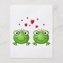 Frosch-Prinz und Frosch-Prinzessin, mit Herzen Flyer