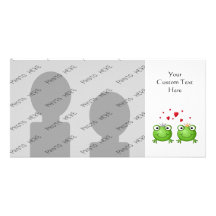 Frosch-Prinz und Frosch-Prinzessin, mit Herzen Bilderkarte