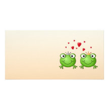 Frosch-Prinz und Frosch-Prinzessin, mit Herzen Bildkarte