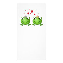 Frosch-Prinz und Frosch-Prinzessin, mit Herzen Individuelle Photo Karten