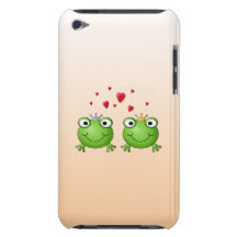 Frosch-Prinz und Frosch-Prinzessin, mit Herzen iPod Touch Etuis