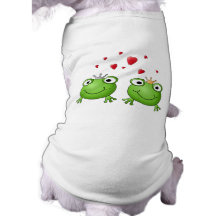 Frosch-Prinz und Frosch-Prinzessin, mit Herzen Hund Shirt