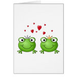 Frosch-Prinz und Frosch-Prinzessin, mit Herzen Karte