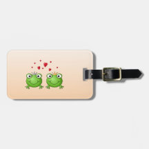 Frosch-Prinz und Frosch-Prinzessin, mit Herzen Adress Schild
