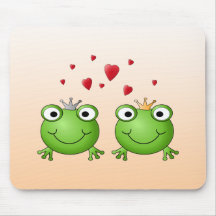 Frosch-Prinz und Frosch-Prinzessin, mit Herzen Mauspad