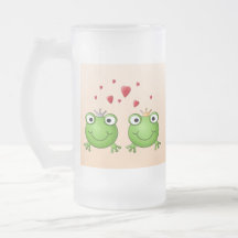 Frosch-Prinz und Frosch-Prinzessin, mit Herzen Teehaferl